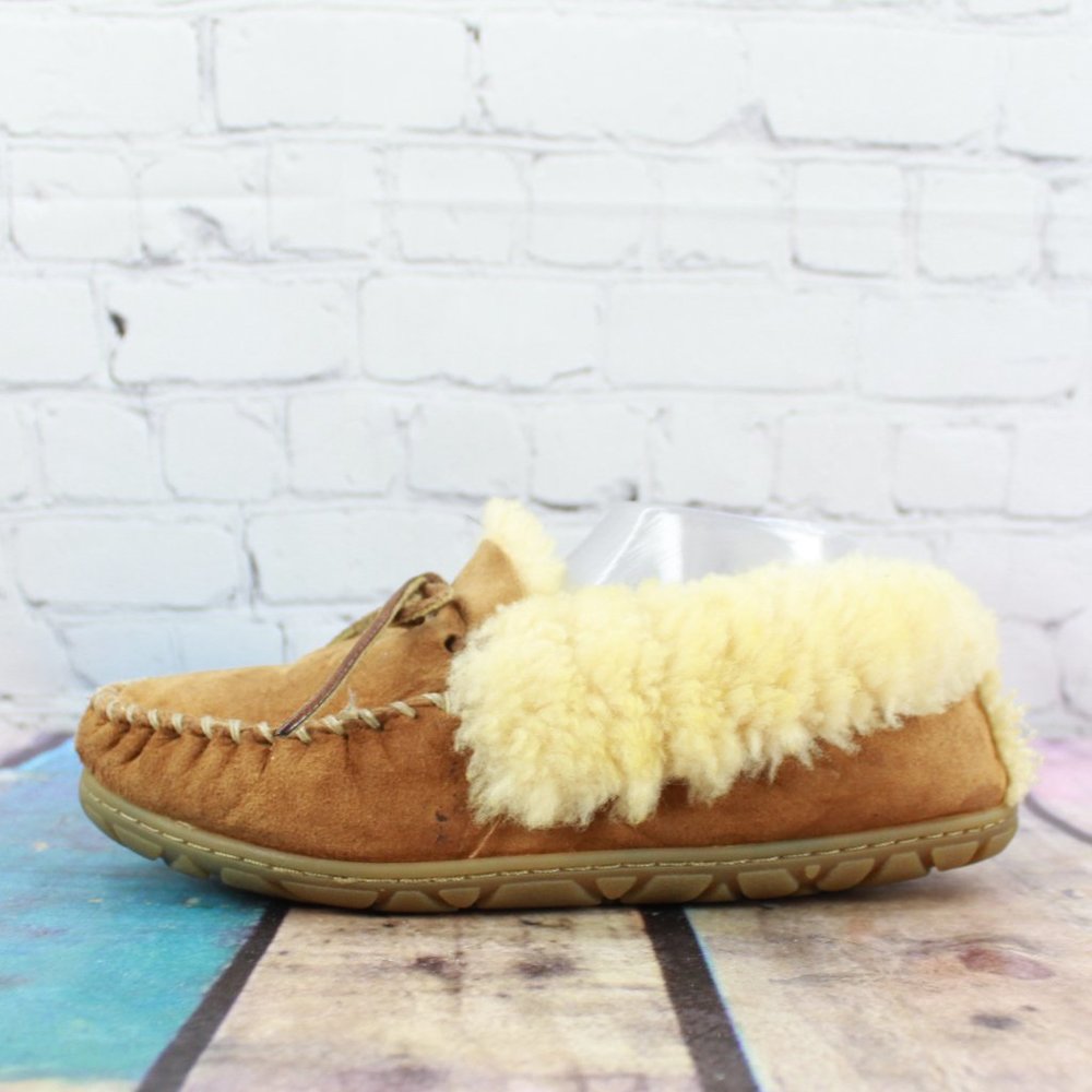 LL Bean Shearling Lined Wicked Good Mocs Size 8 M - Picture 1 of 9